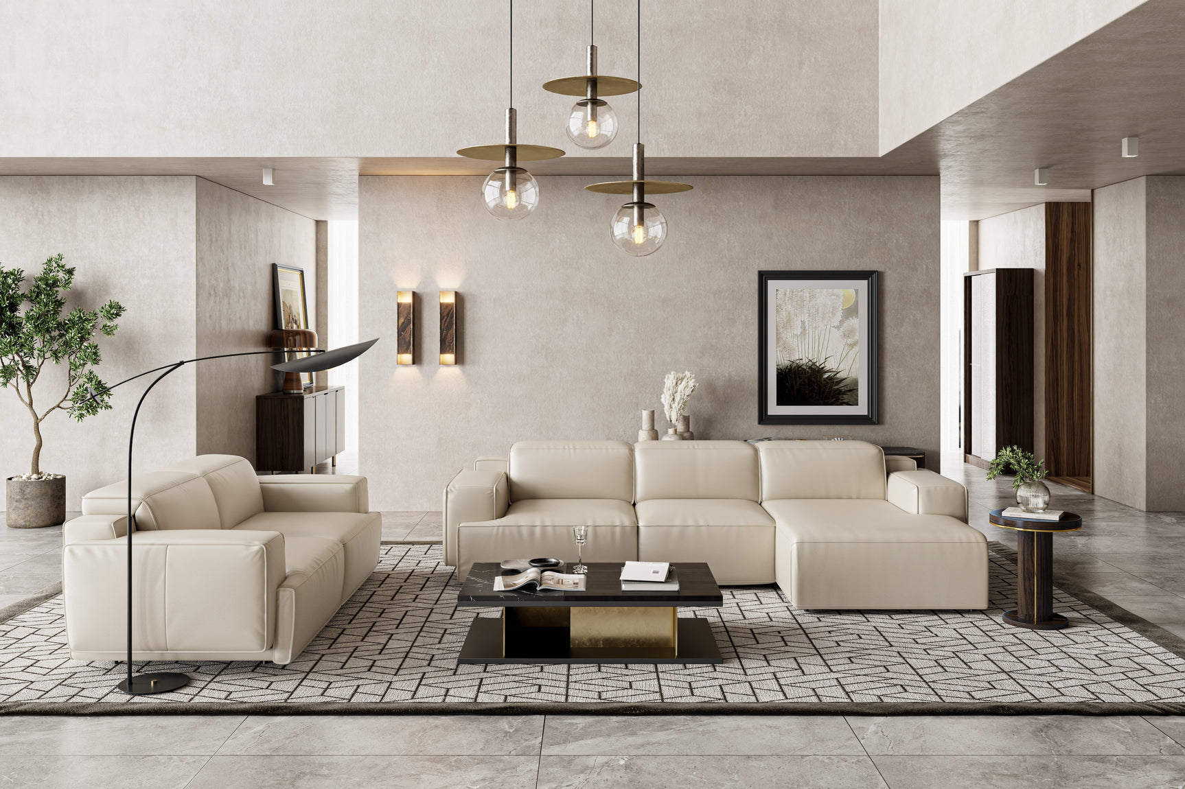 Valentina Leather Recliner Sectional Lounge