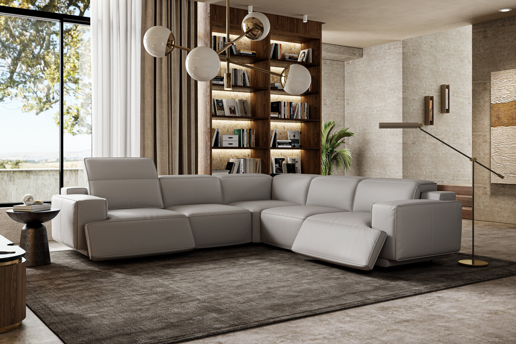 Valentina Leather Corner Recliner Sectional