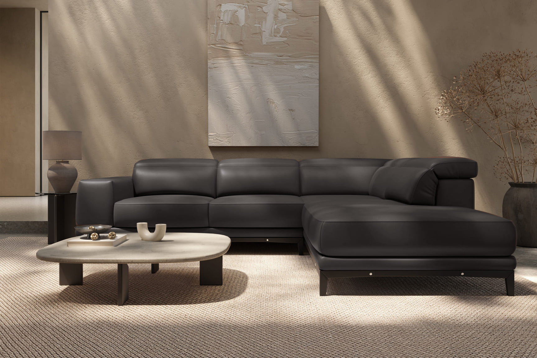 Valletta Leather Corner Sectional Lounge