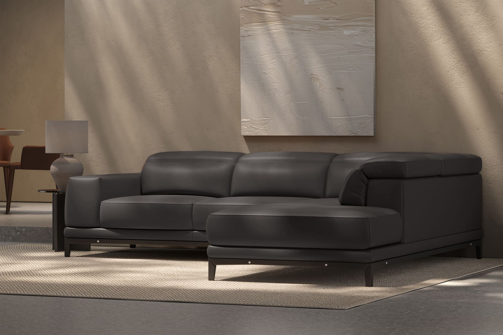 Valletta Leather Corner Sectional Lounge
