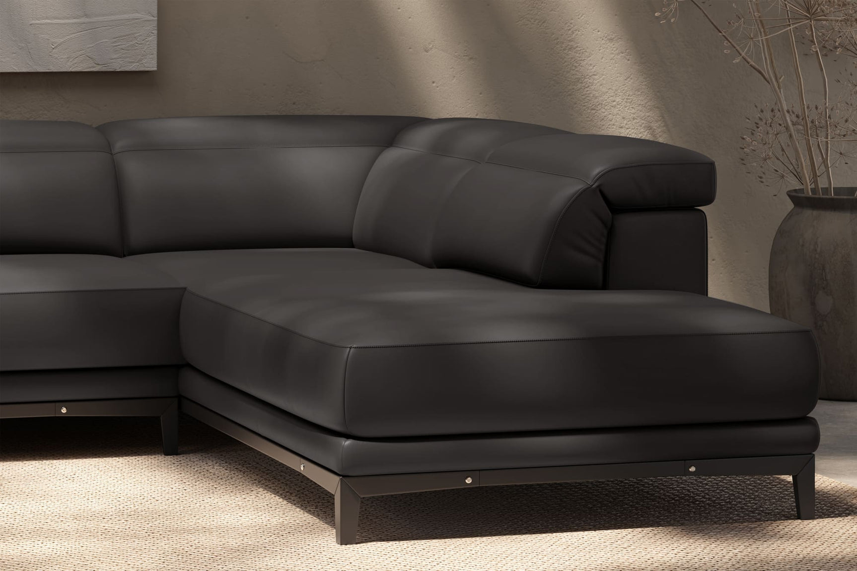 Valletta Leather Corner Sectional Lounge