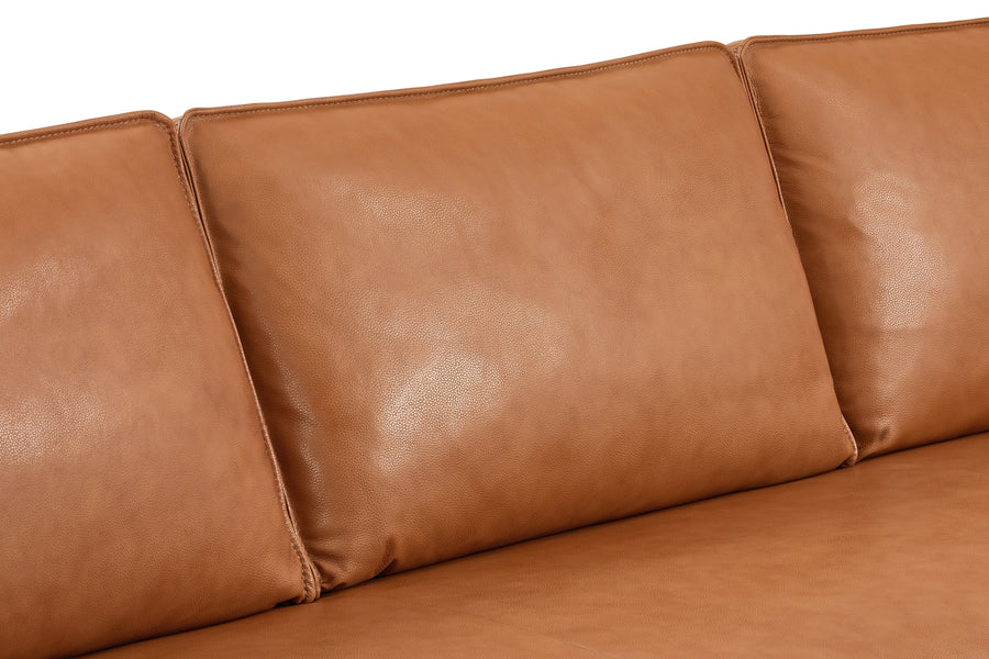 Varese Three Seats Leather Lounge, Cognac