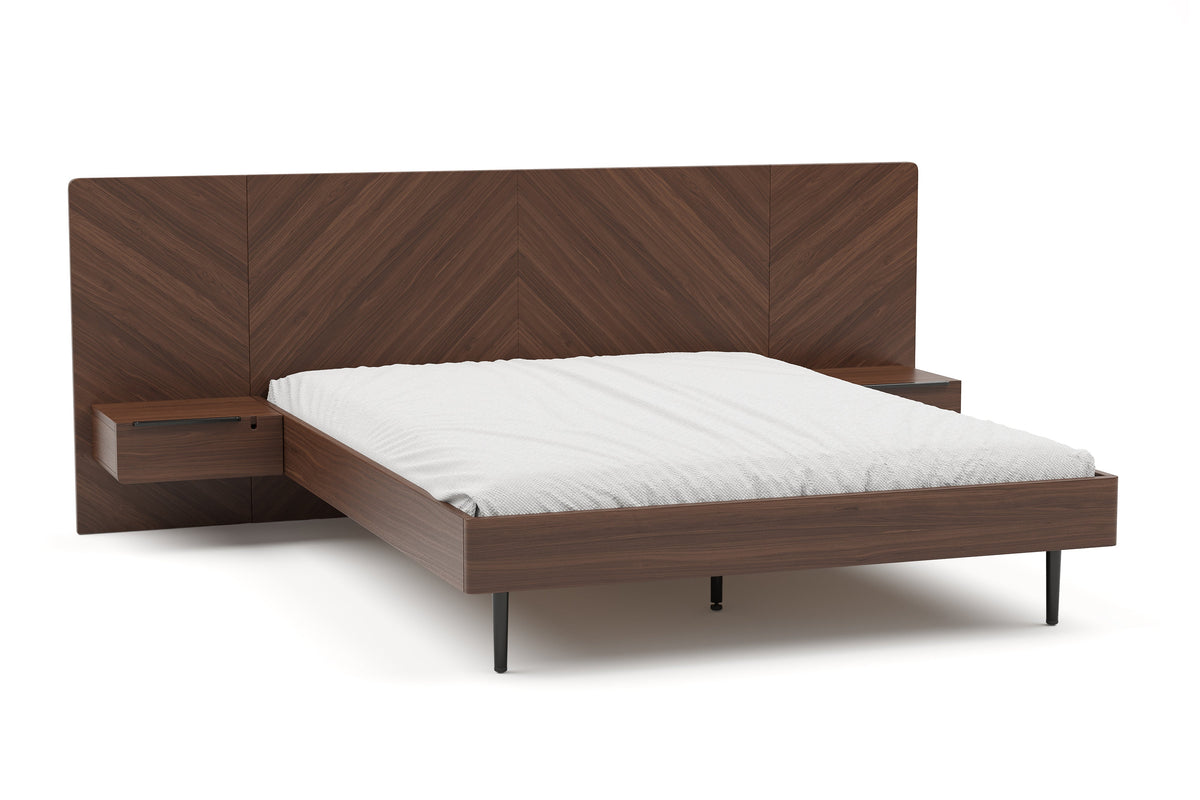 Valencia Ava Wood Queen Bed Frame, Walnut Stain