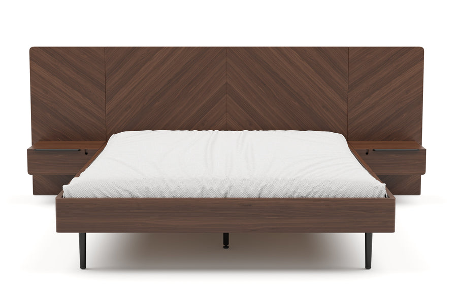 Valencia Ava Wood Queen Bed, Walnut Stain