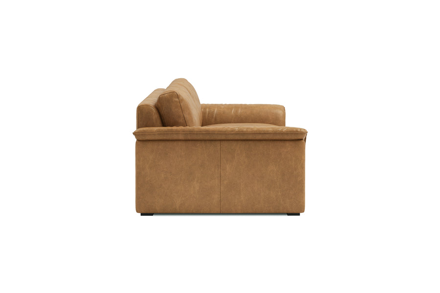 Valencia Zaira Leather Wide Sofa, Camel Brown