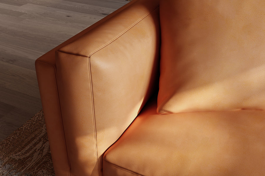 Valencia Zadar Leather Wide Seats Lounge, Cognac Color