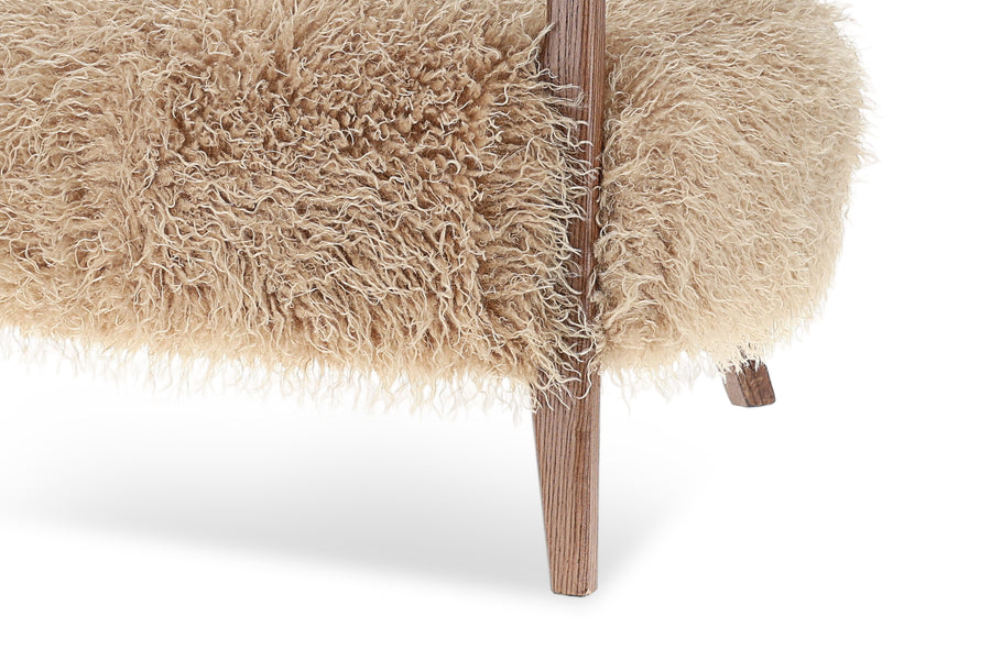 Valencia Willow Faux Sheepskin Accent Chair, Beige Color