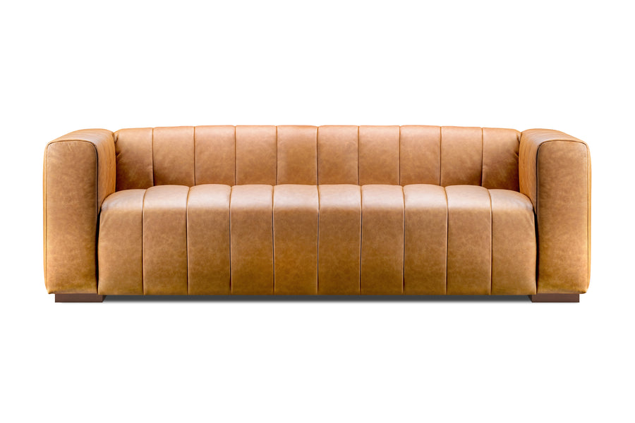 Valencia Victoria Top Grain Leather Three Seats Lounge, Cognac