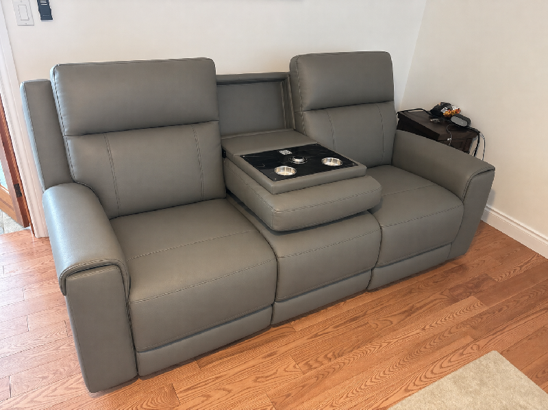 Harbour Immersive Audio Leather Dual Recliner Loveseat Lounge with Heat & Massage & Ventilation