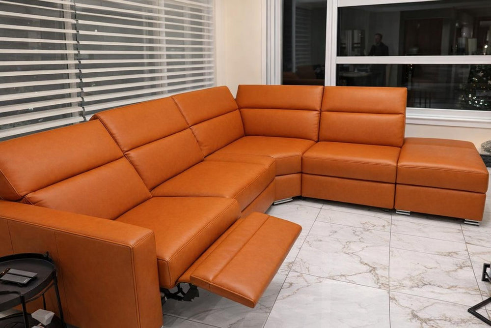 Clara Leather Recliner Sectional Lounge