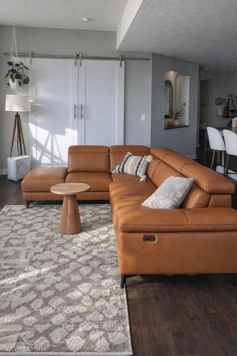 Pista Leather Reclining Sectional Lounge