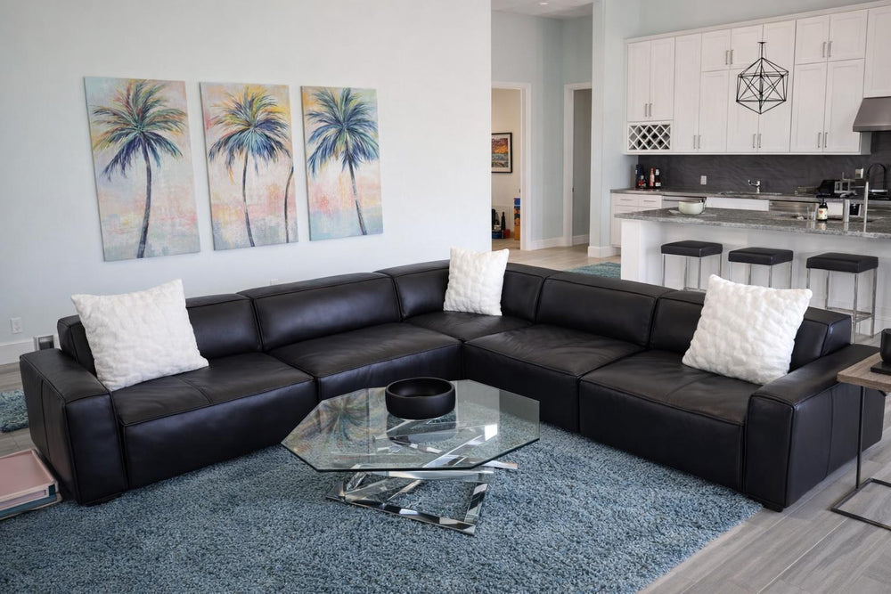 Nathan Leather Modular Corner Sectional Lounge