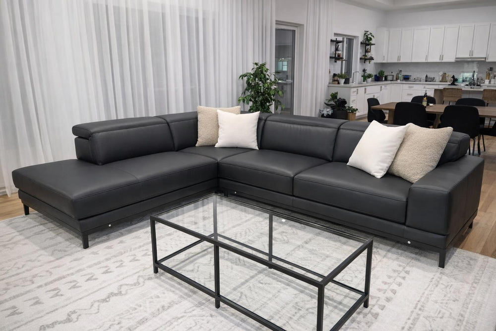 Valletta Leather Corner Sectional Lounge