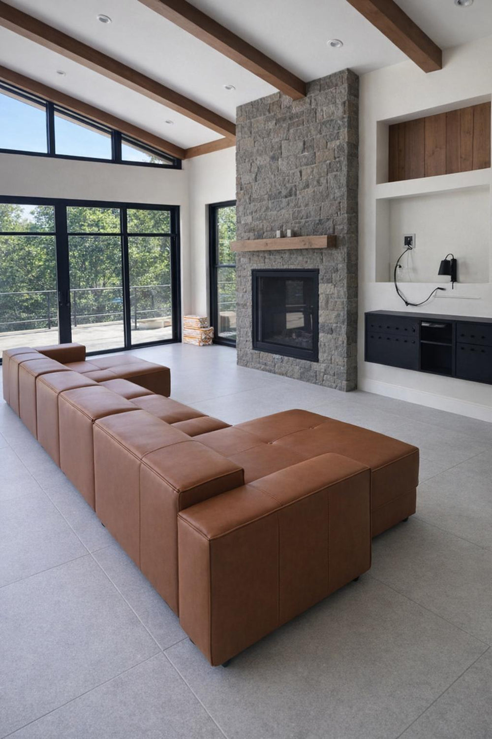 Nathan Leather Modular Sectional Lounge