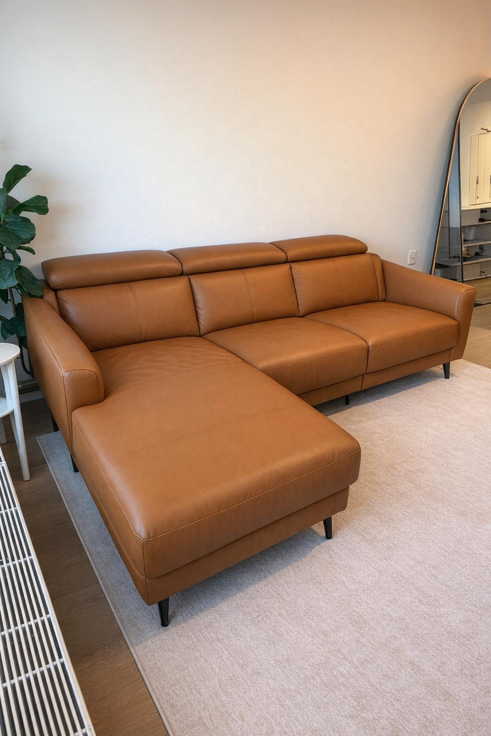 Andria Leather Reclining Sectional Lounge