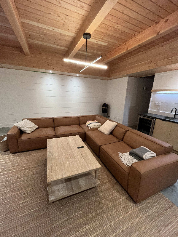 Nathan Leather Modular Corner Sectional Lounge