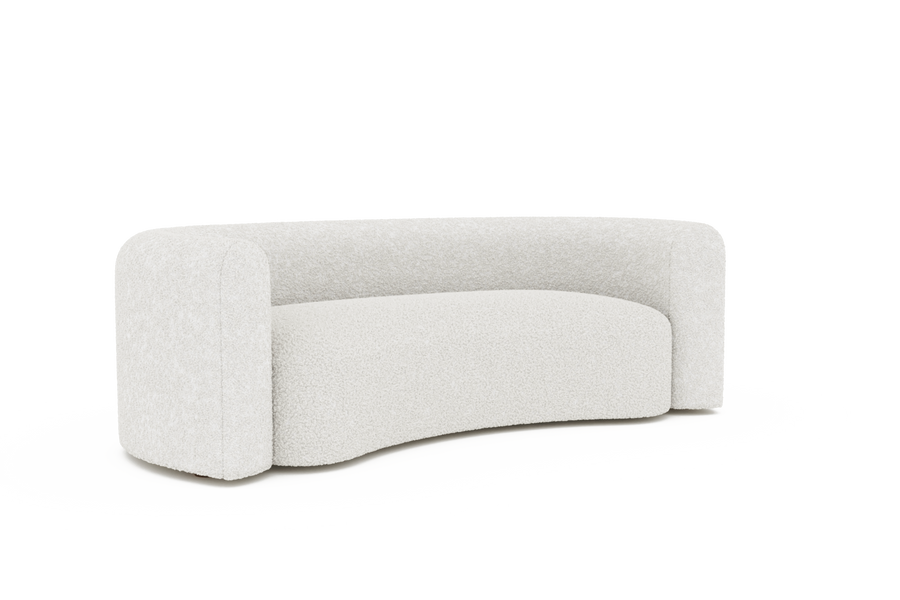 Valencia Letizia Curved Boucle Sofa, Winter White