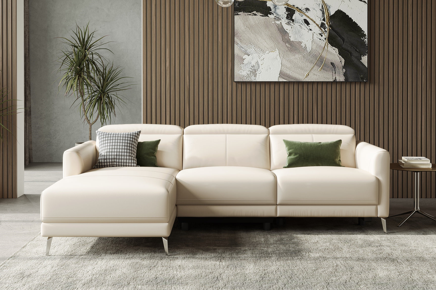 Andria Leather Reclining Sectional Lounge