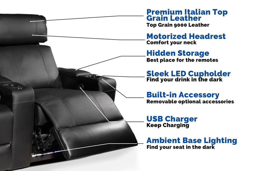 Valencia Piacenza Power Headrest Home Theatre Lounge Seating